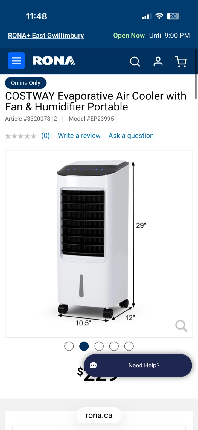COSTWAY Evaporative Air Cooler with Fan & Humidifier - photo 2