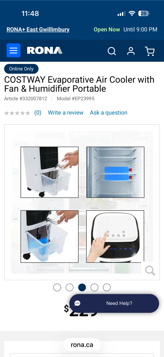 COSTWAY Evaporative Air Cooler with Fan & Humidifier - photo 3