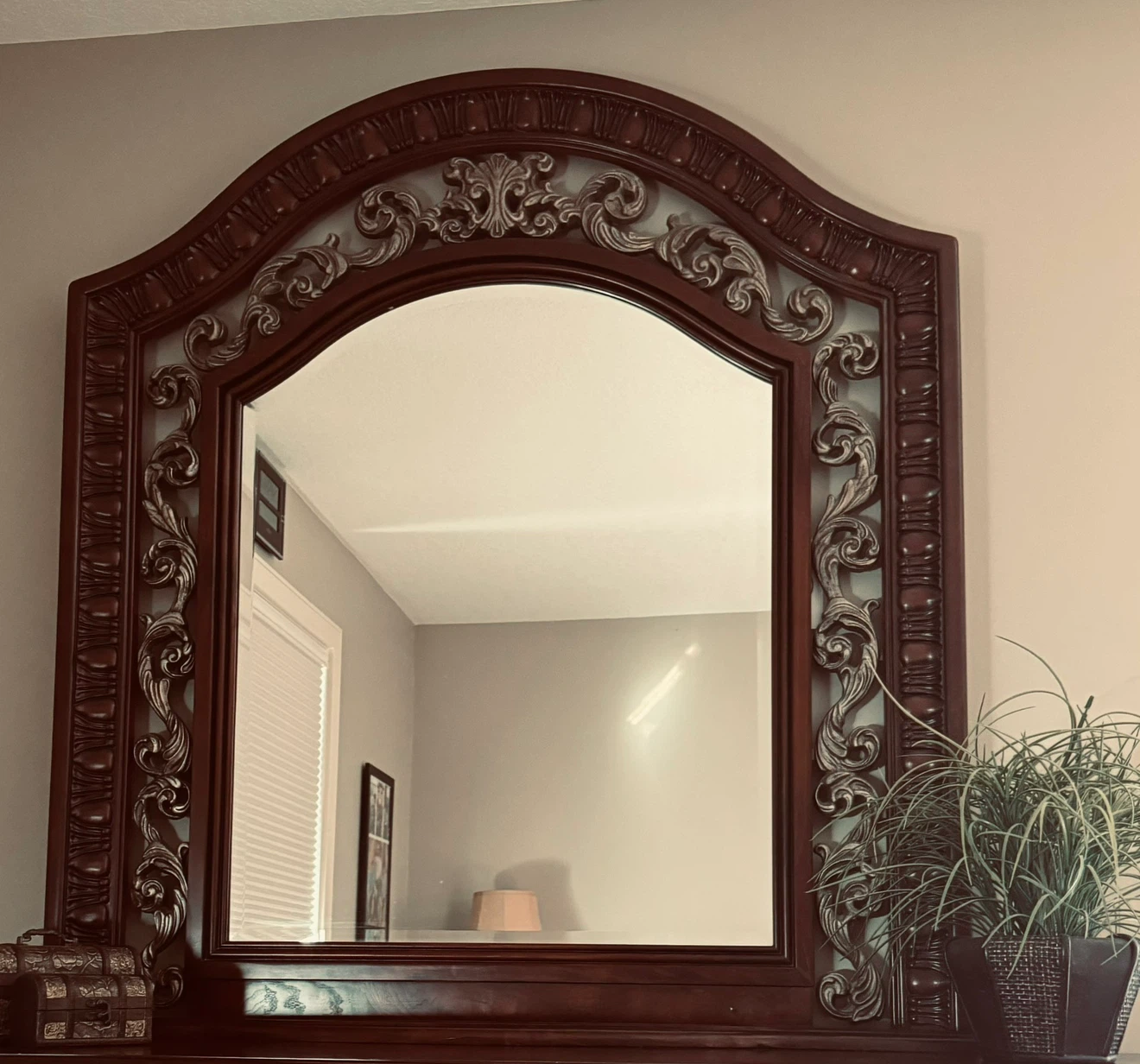 Dark Wood Bedroom Set with Bed Frame, Dresser and Nightstand - photo 5