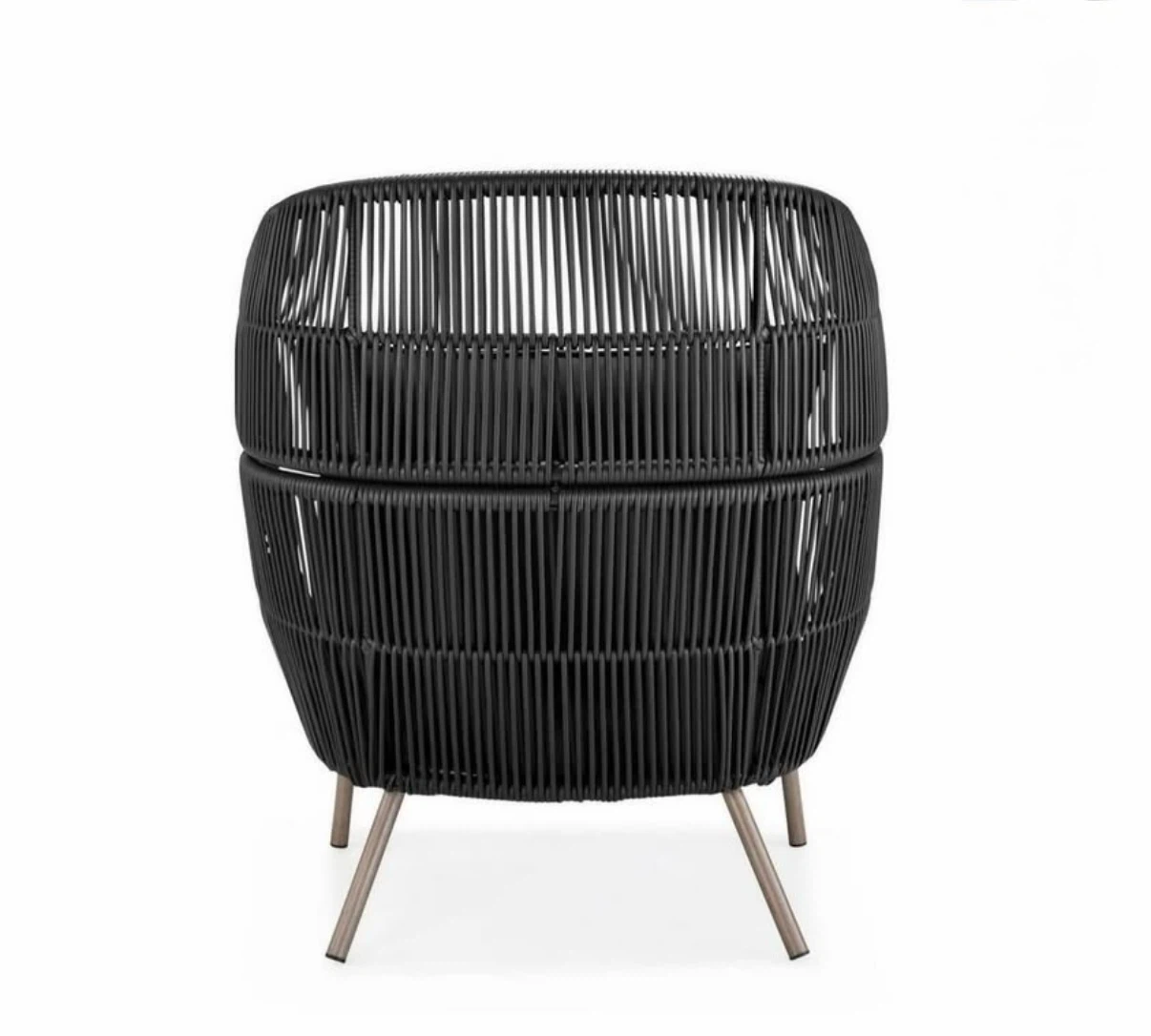 Black Woven Accent Chair with Cushion - photo 2