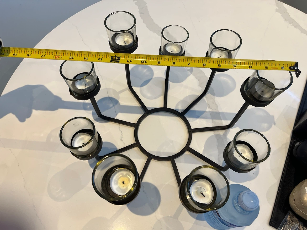 Black Metal Candelabra with 9 Glass Holders - photo 5