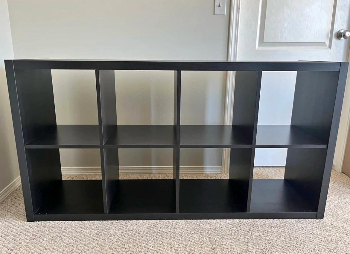 IKEA KALLAX 2x4 shelf in black brown