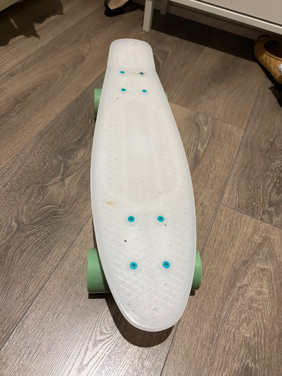 White & Turqoise Penny Board Skateboard
