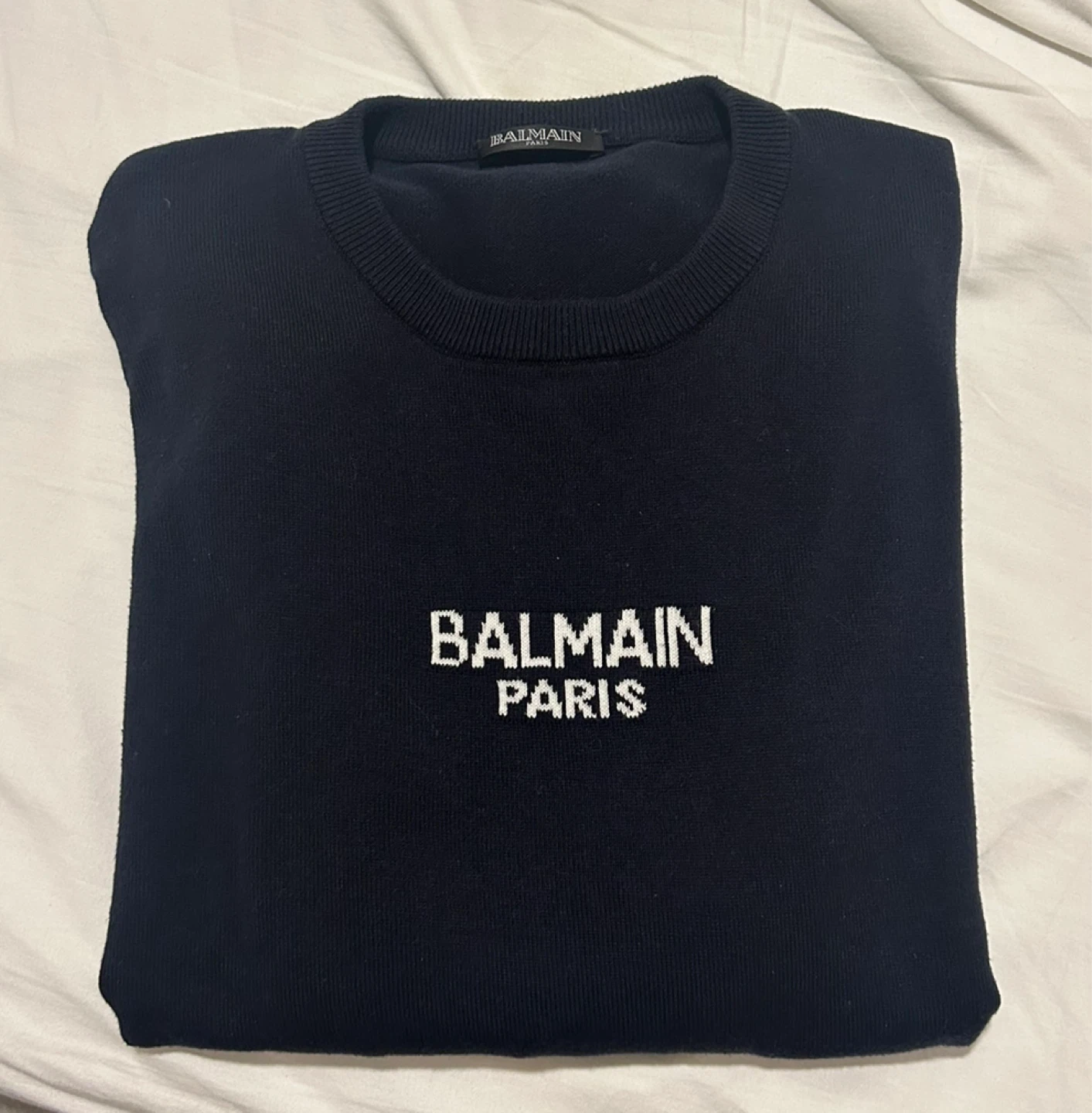 Balmain Paris Navy Crewneck Sweater Size L