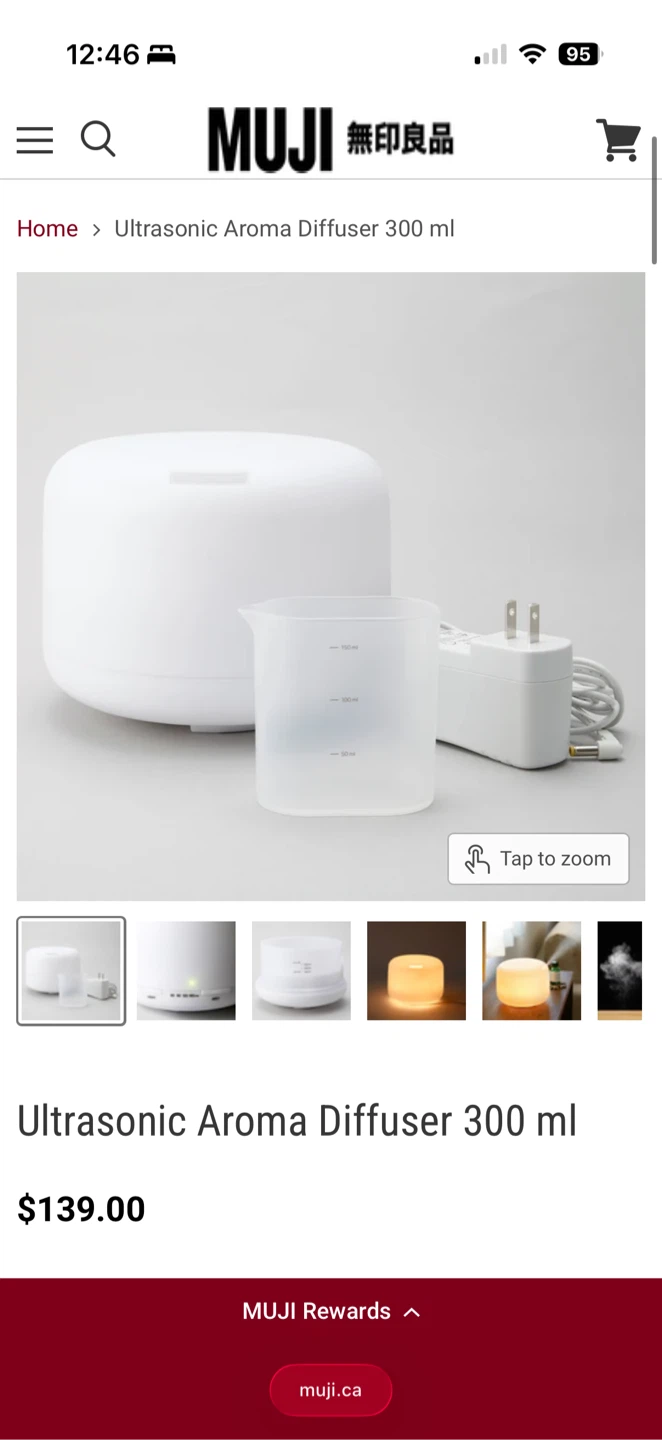 MUJI Ultrasonic Aroma Diffuser 300 ml