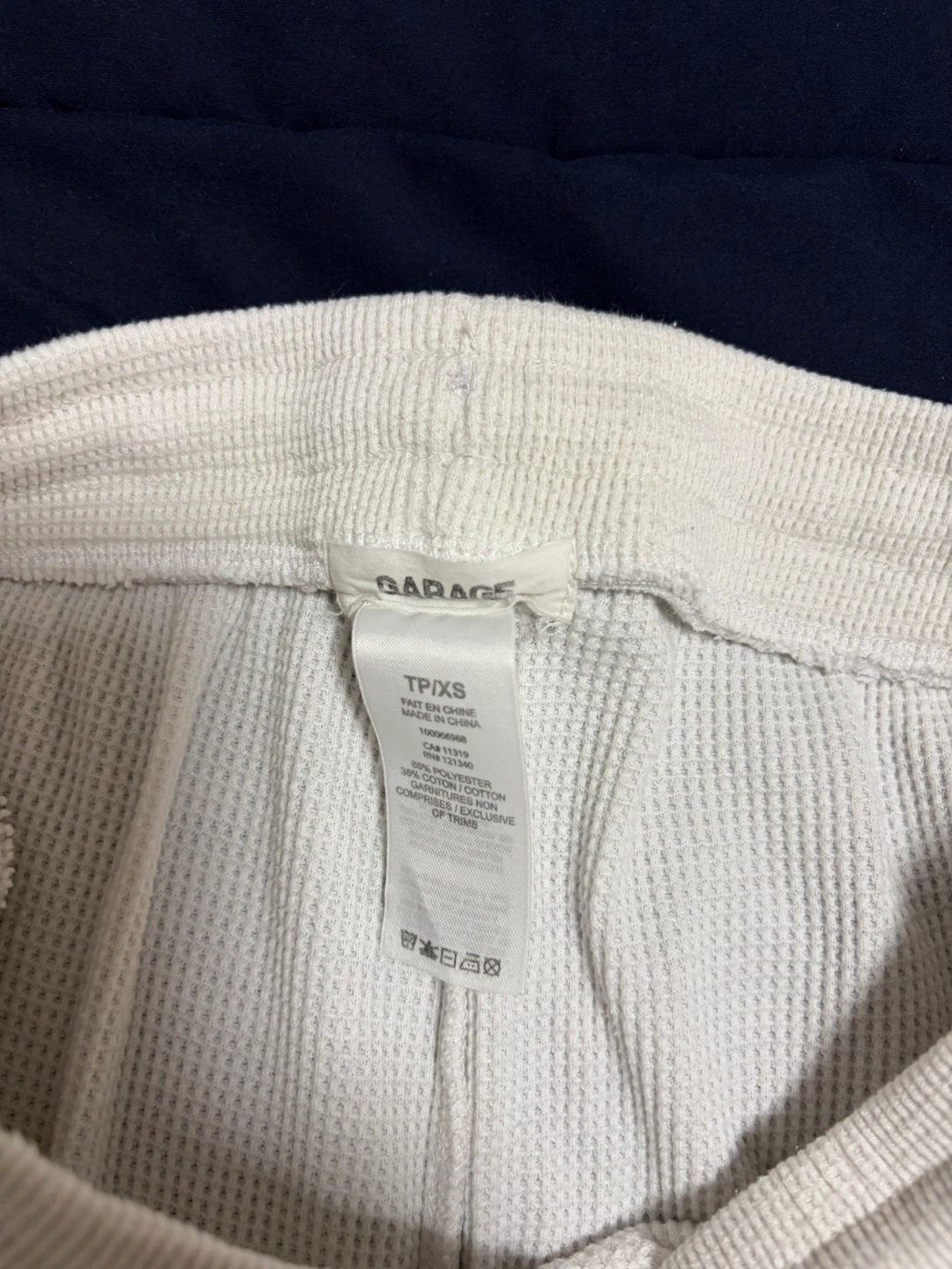 Garage White Waffle Knit Shorts