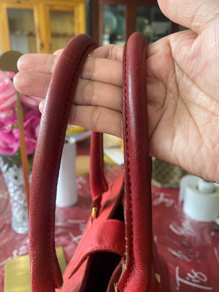 Saint Laurent Red Leather YSL Muse Two Top Handle Bag - photo 5