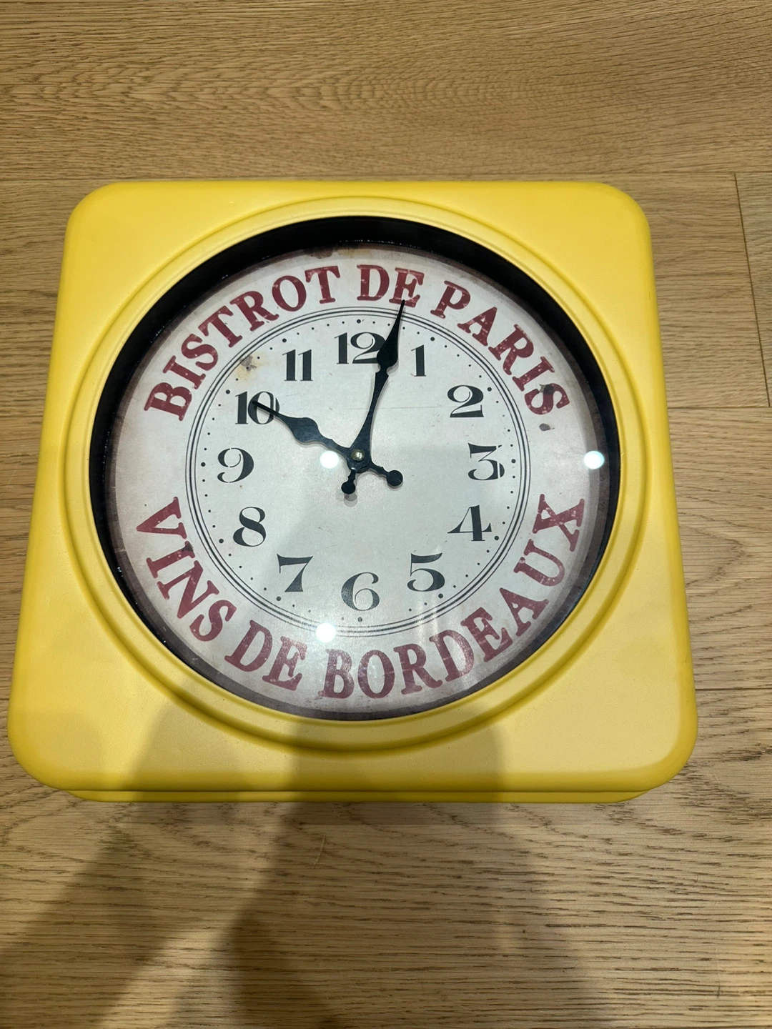 Yellow  antique Bistrot de Paris Wall Clock