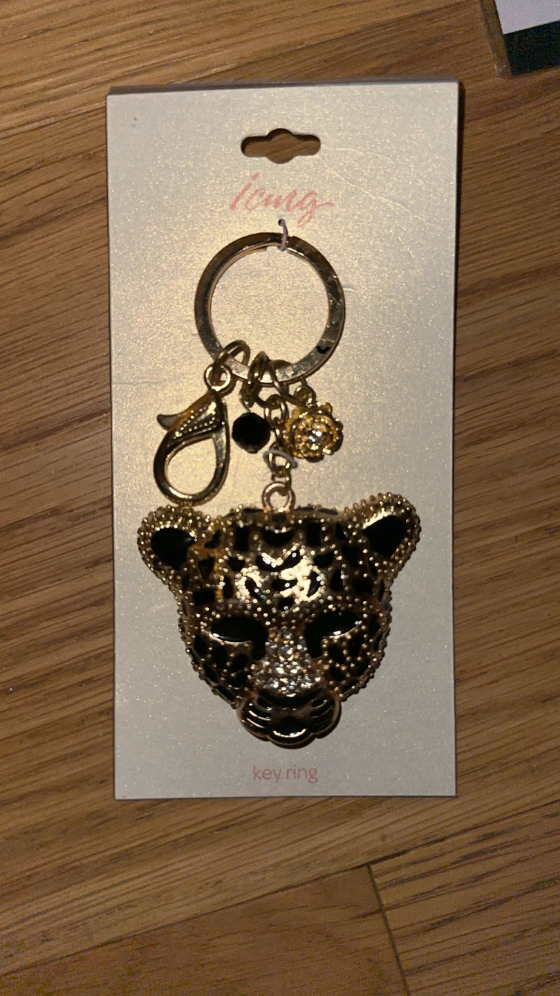 Icing Leopard Head Keychain