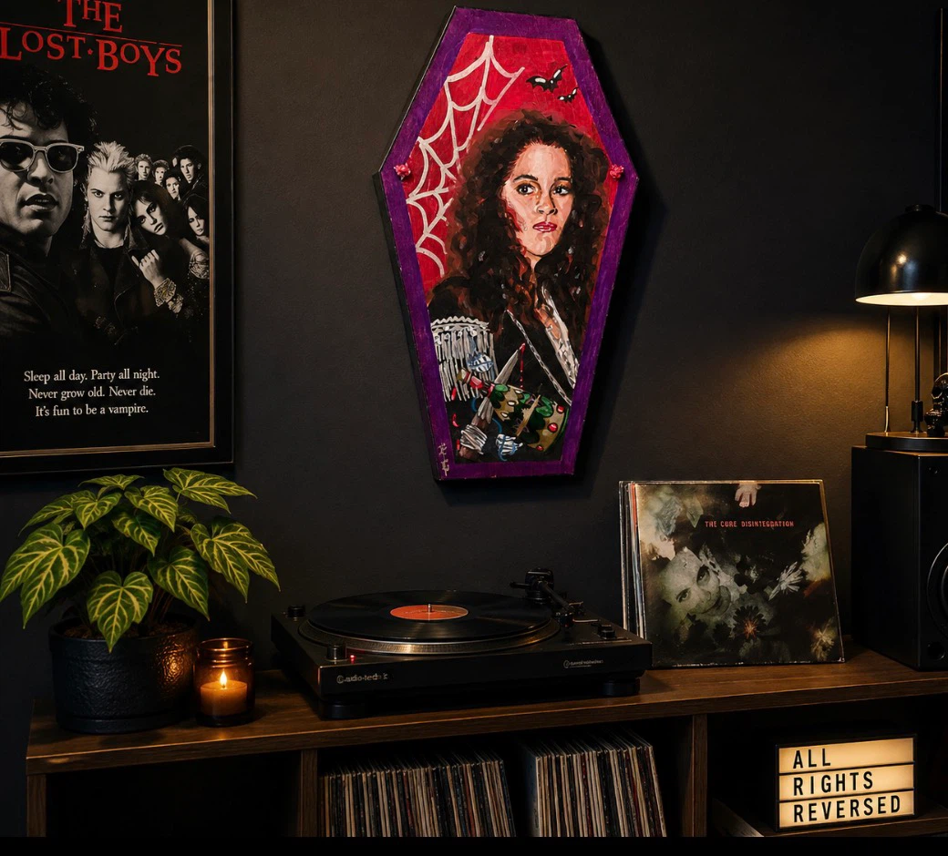 Lost Boys Star Jami Gertz Vampire Coffin Painting