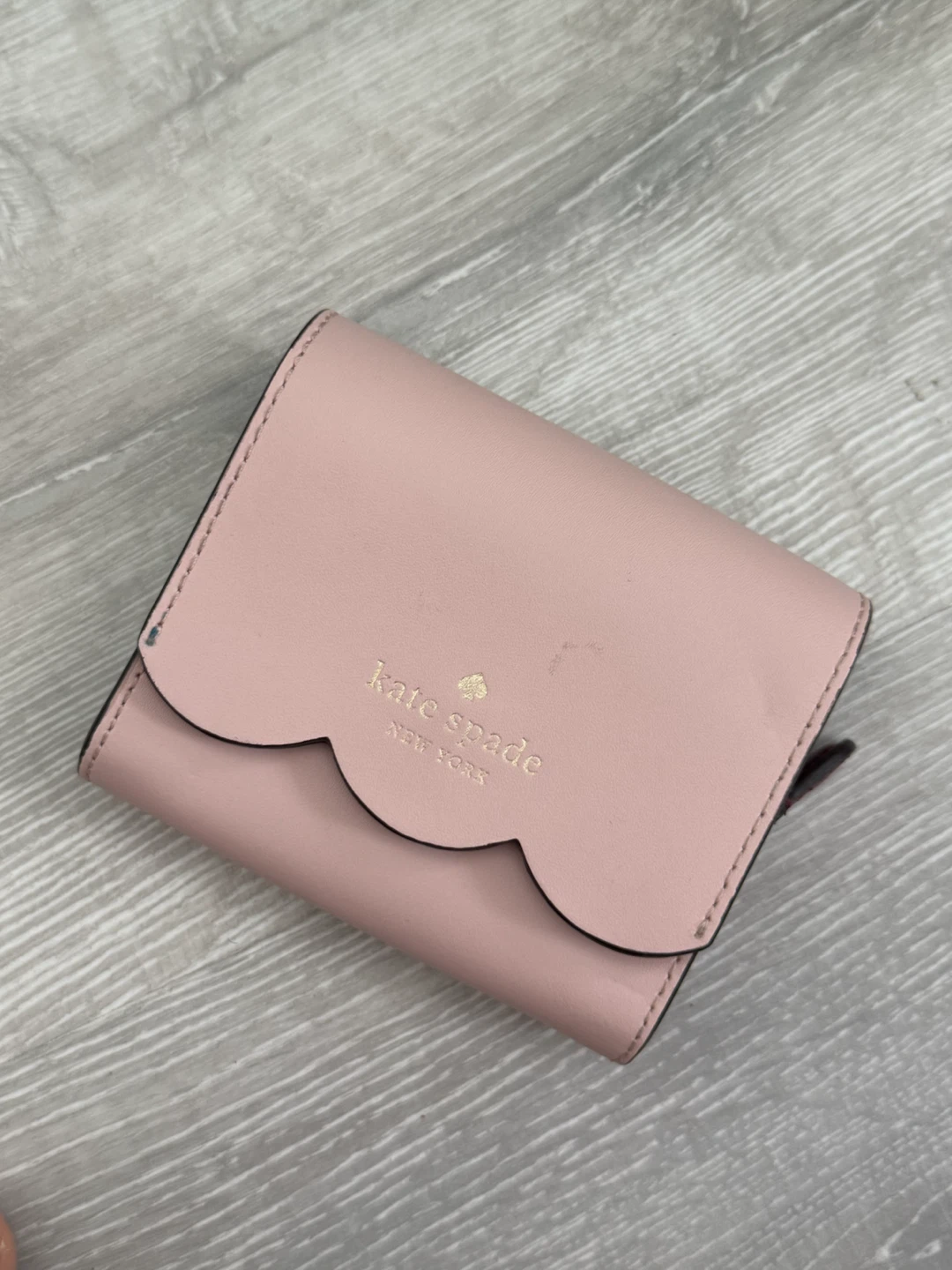 Kate Spade Pink Scallop Tri-Fold Wallet