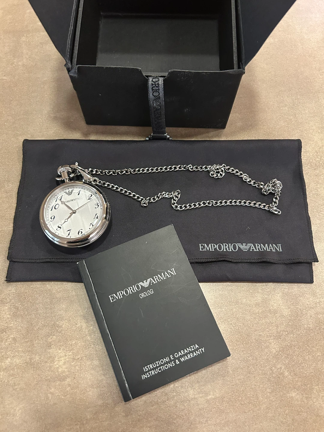 Emporio Armani Silver Pocket Watch