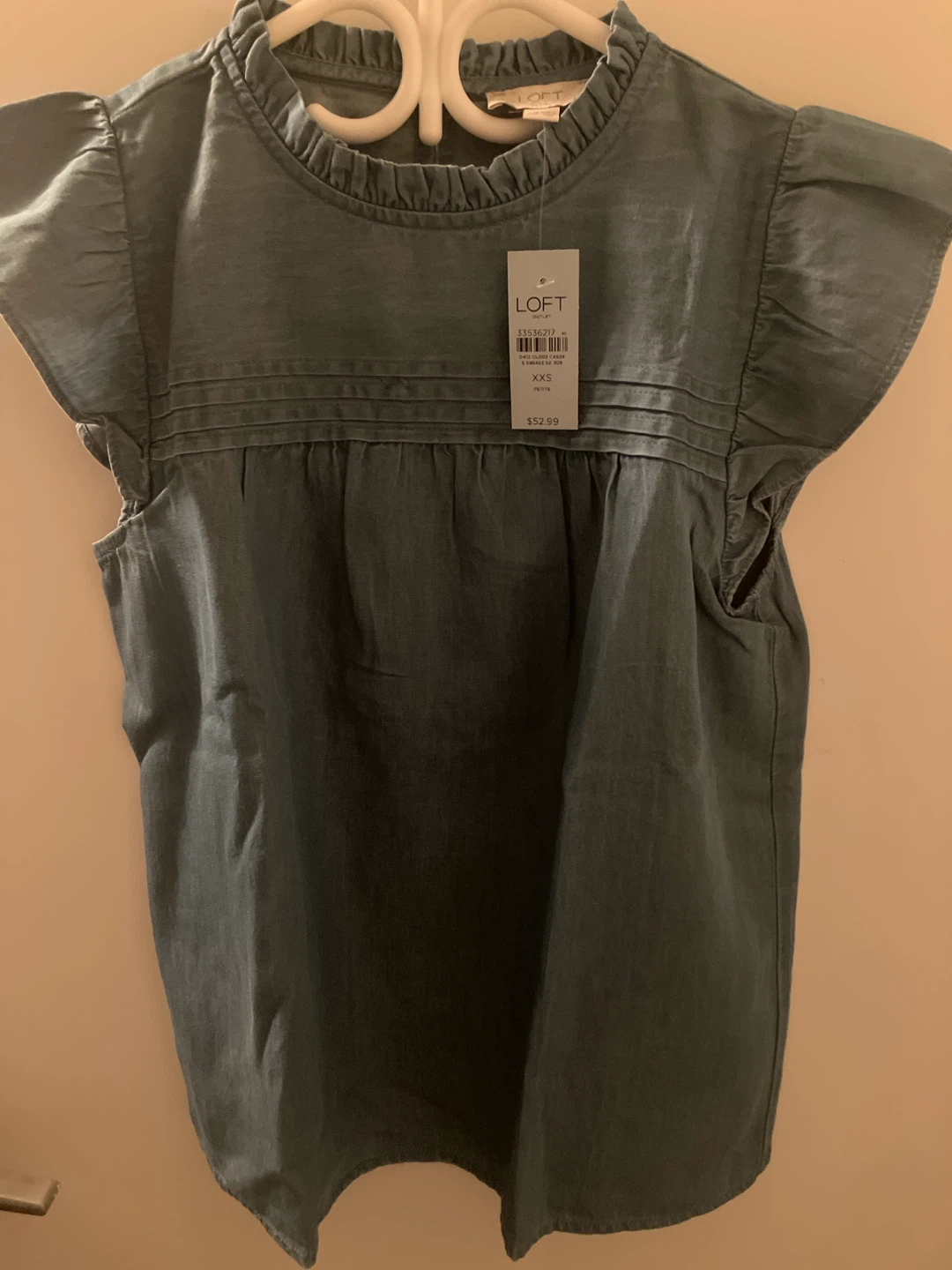 LOFT Petite XXS Blue Denim Top