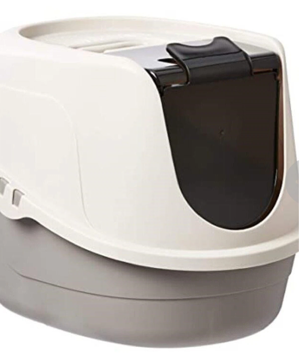 Covered Cat Litter Box - White and Grey
