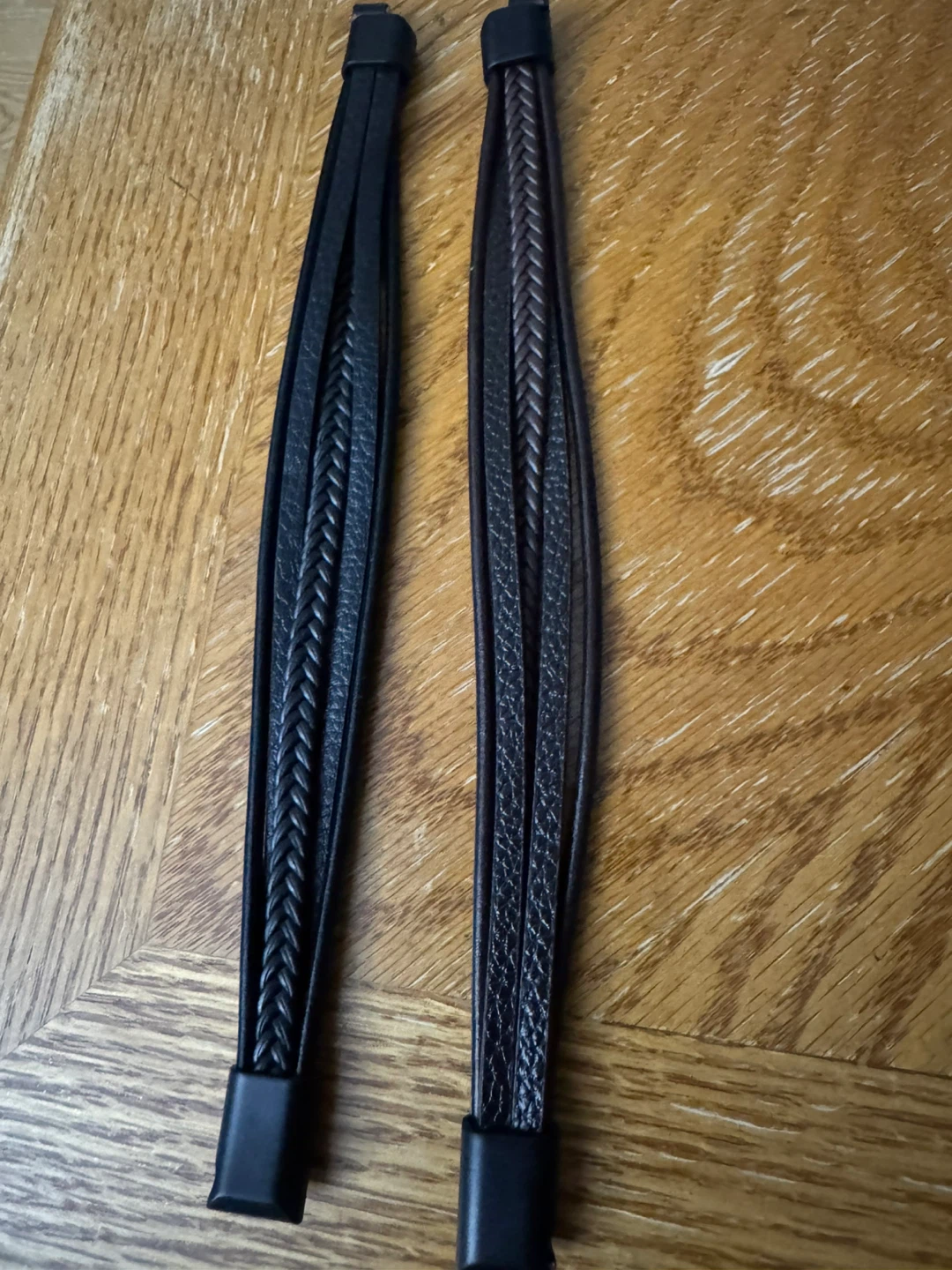 2 Braided Leather Straps (1 Black, 1 Brown) - photo 4