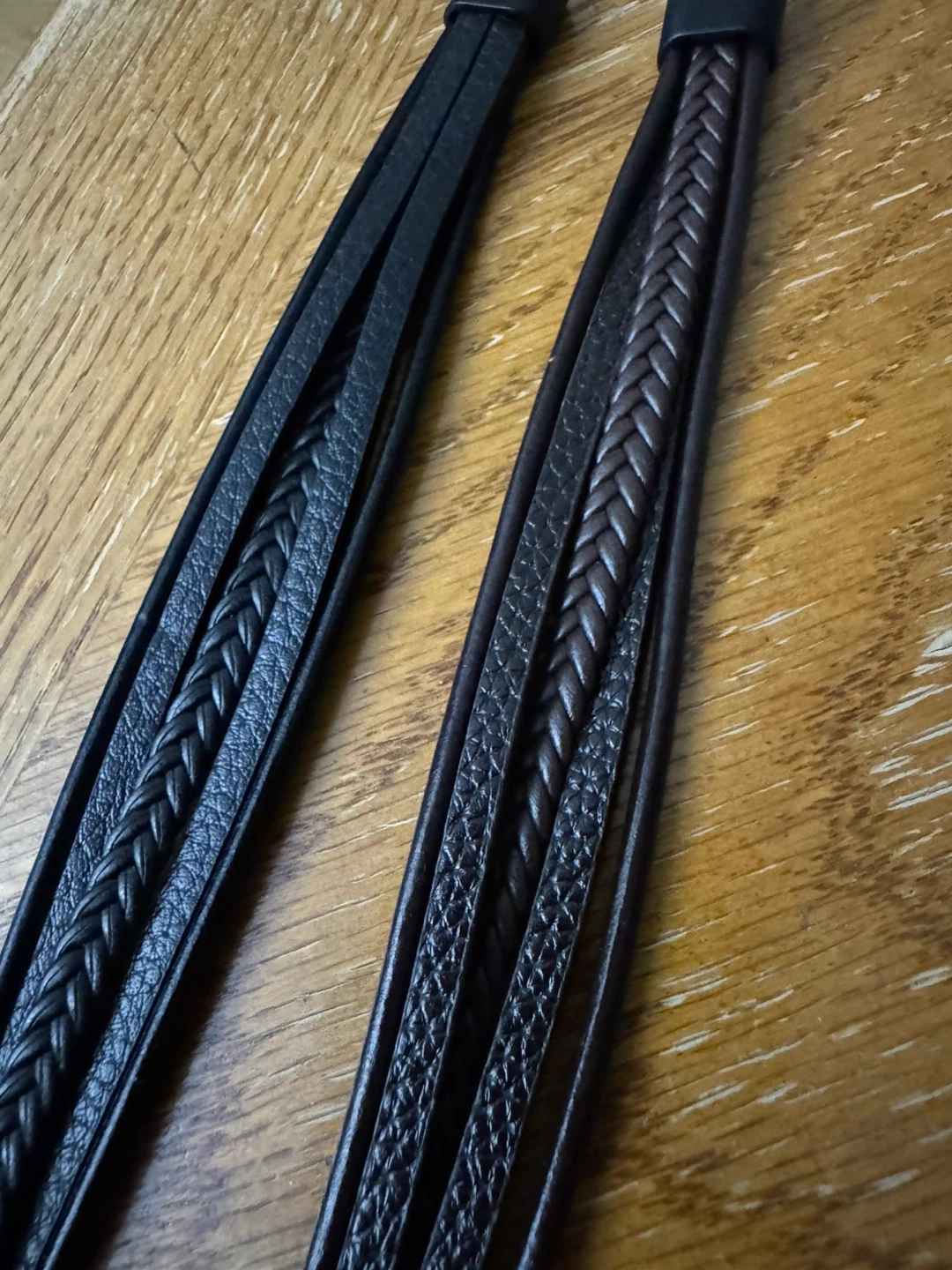 2 Braided Leather Straps (1 Black, 1 Brown) - photo 5