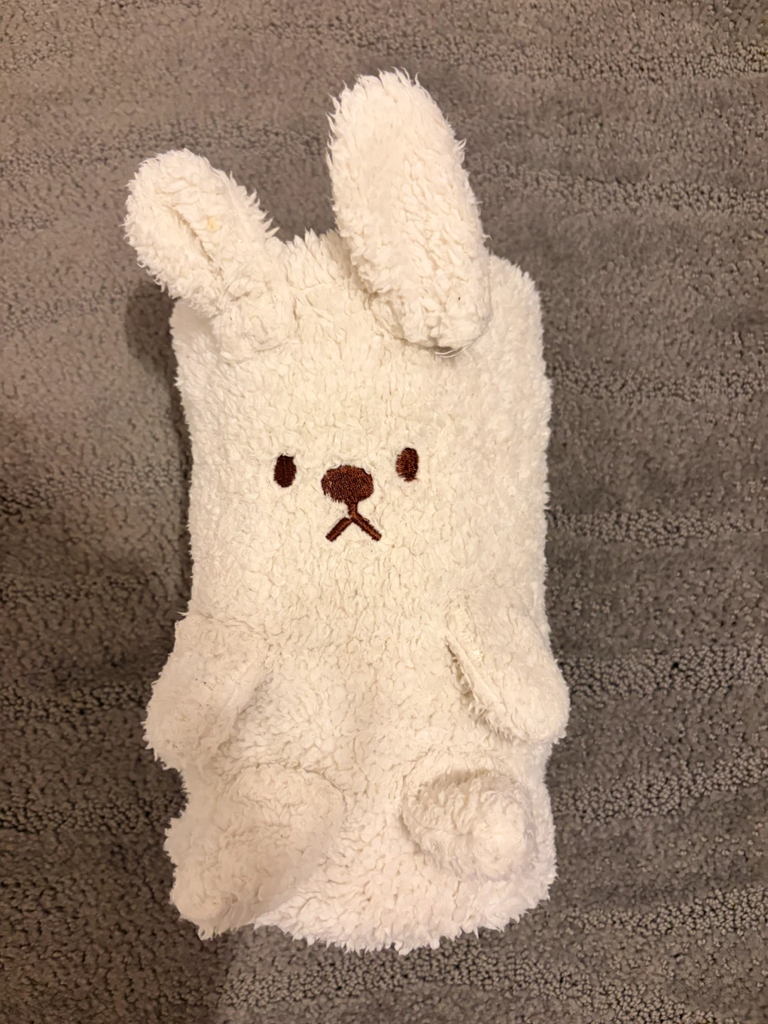 White Rabbit Plush Roll-Up Fleece Blanket