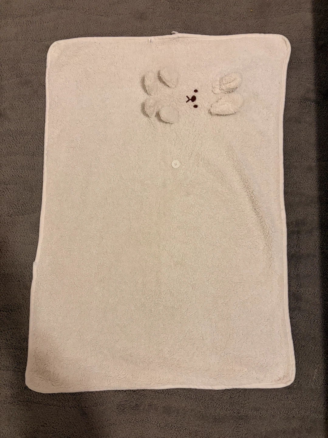 White Rabbit Plush Roll-Up Fleece Blanket - photo 2