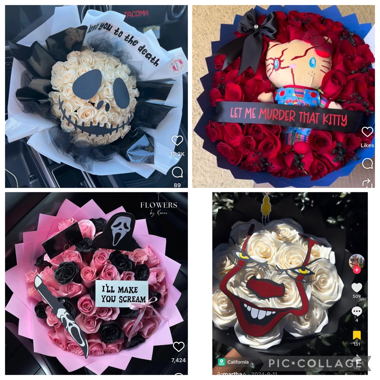 Ribbon rose bouquets