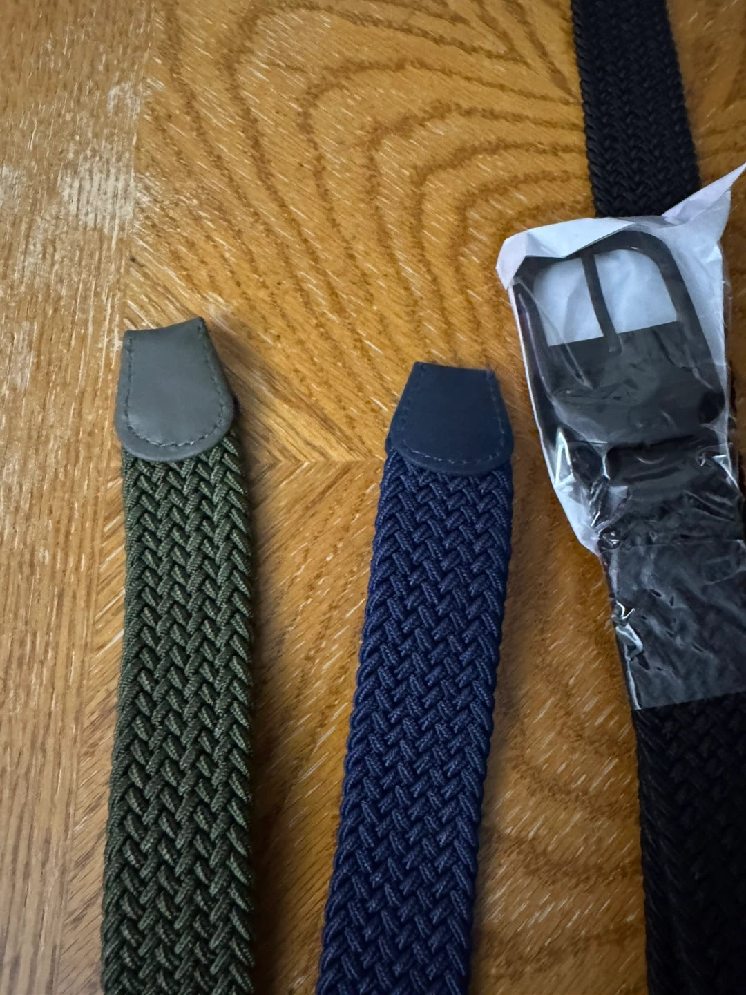 Set of 4 Woven Stretch Belts - Black, Blue, Green, Brown - photo 3