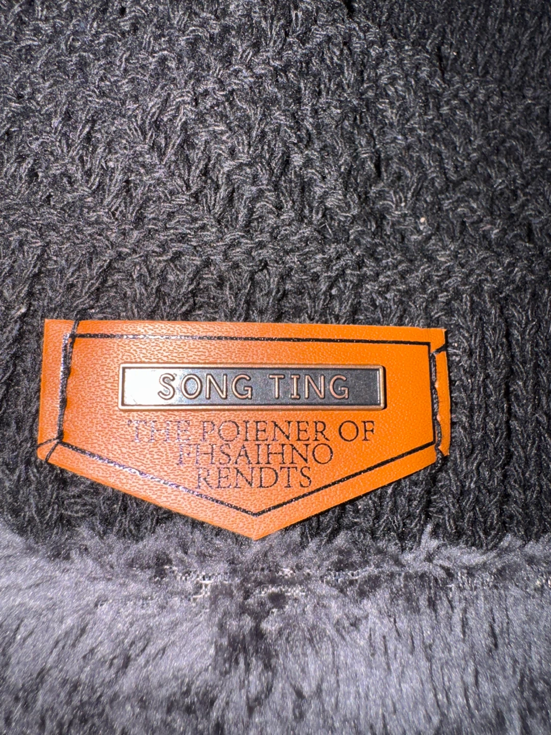 SONG TING Black Knit Beanie and Scarf Set - photo 3