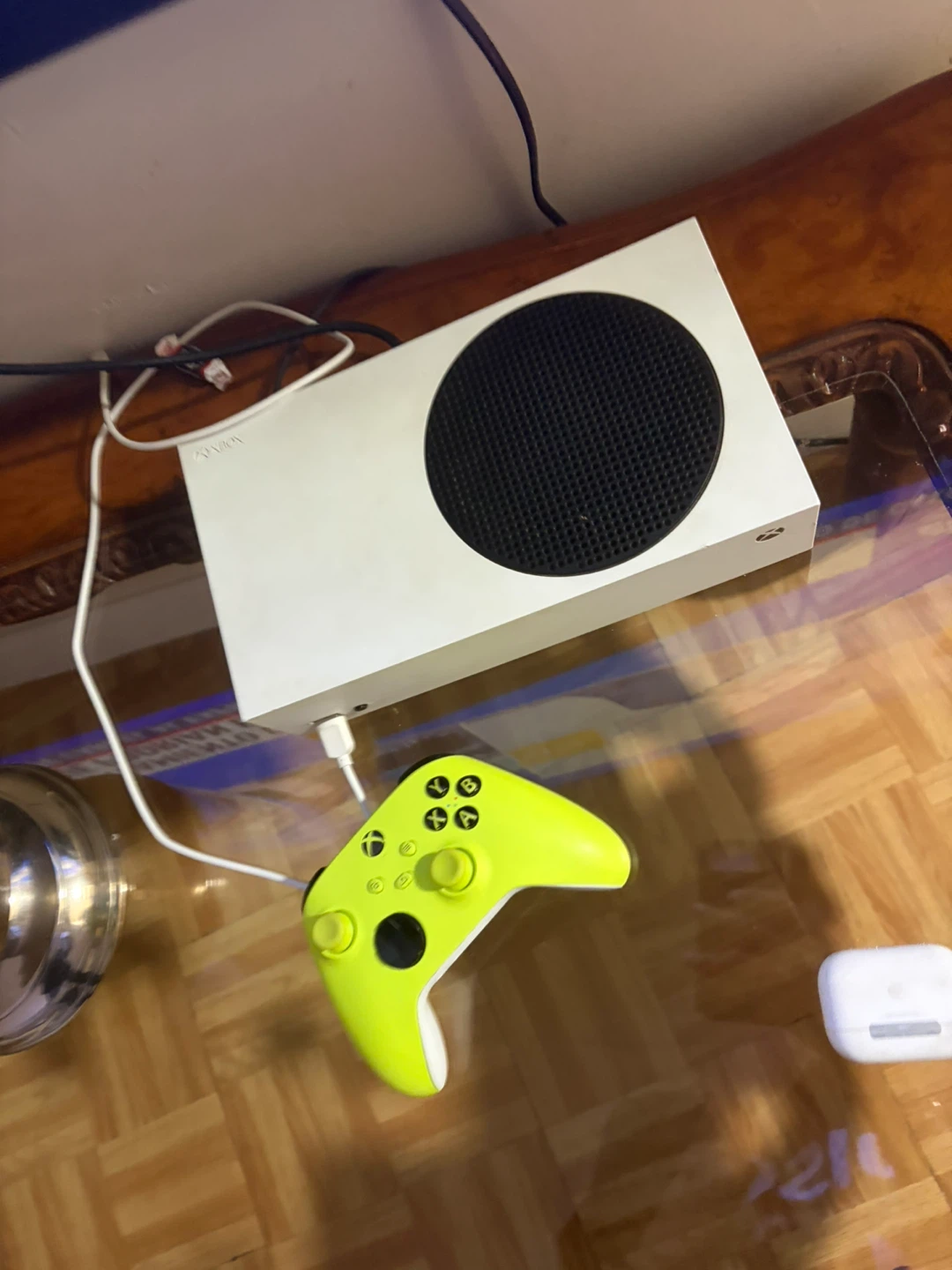 Xbox Series S Console with Neon Green Controller