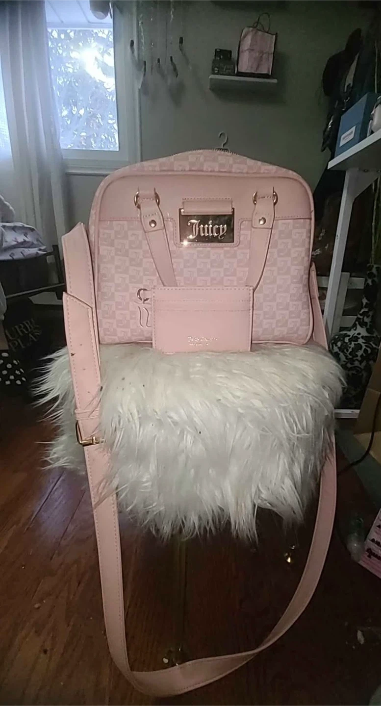 Juicy Couture Pink Checkerboard Satchel Bag