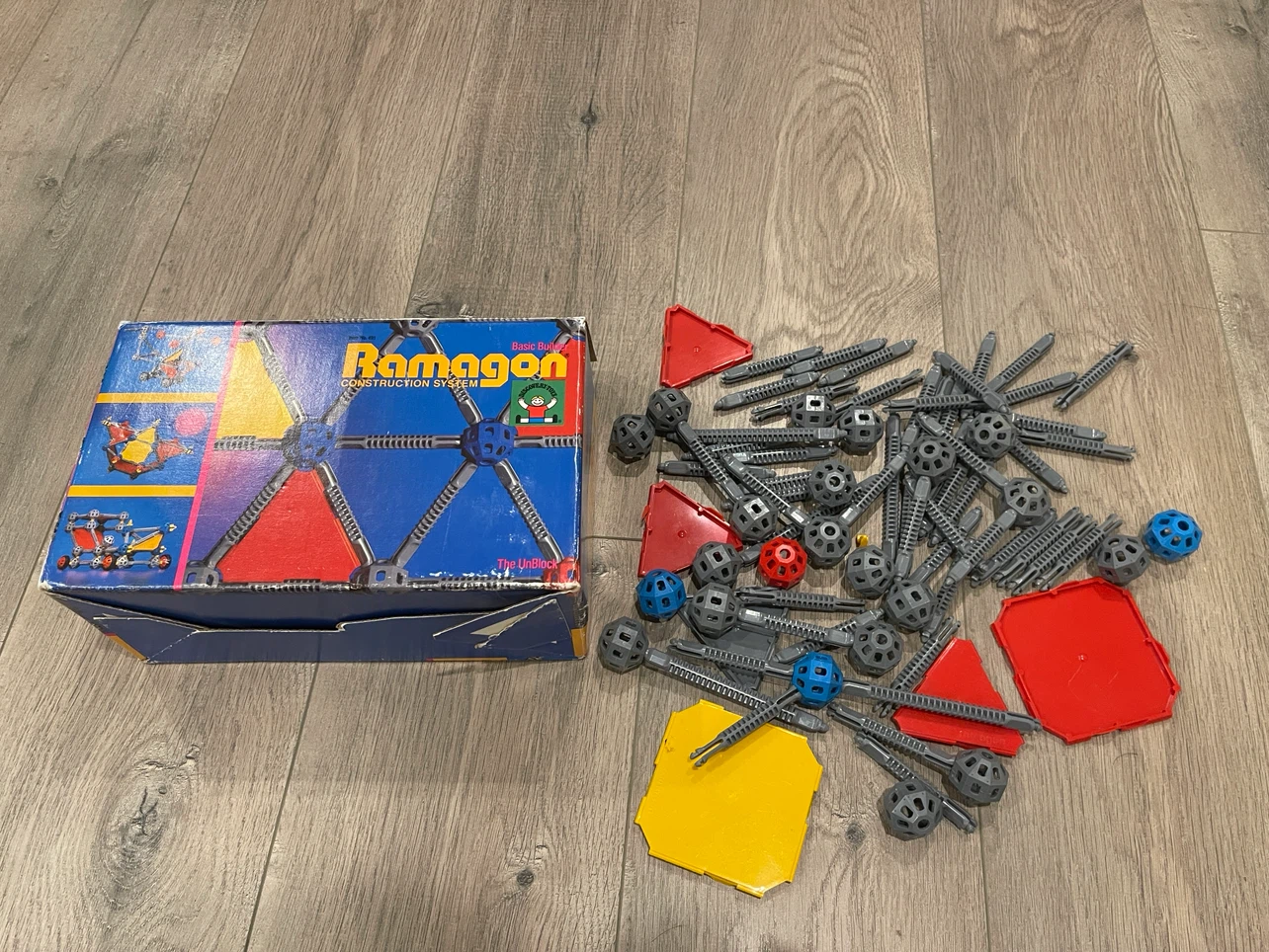 Vintage Construction System Building Toy Set
