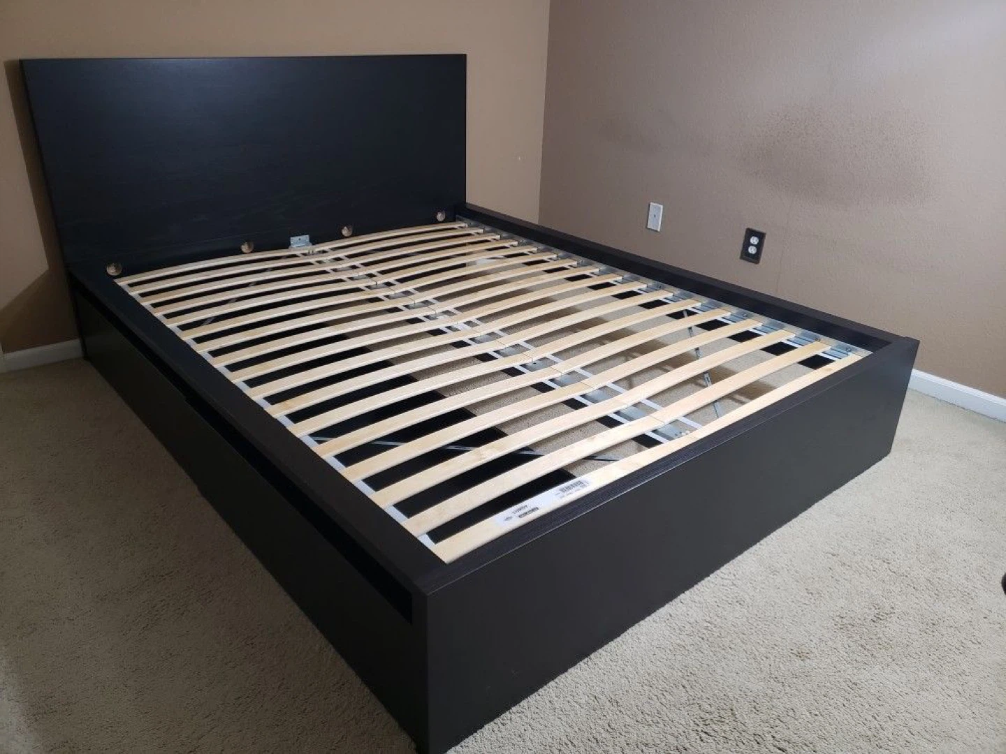 IKEA Malm Queen Size Bed Frame with 2 Drawers Black Brown