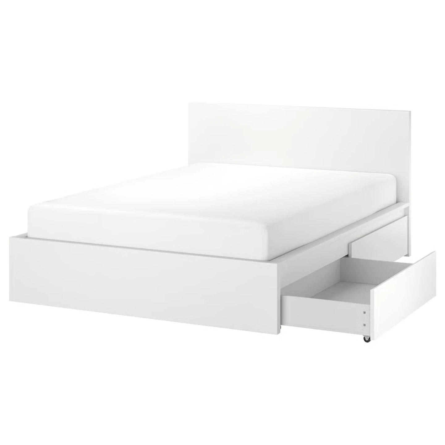 IKEA Malm King Size Bed Frame and 2 Drawers White - photo 2