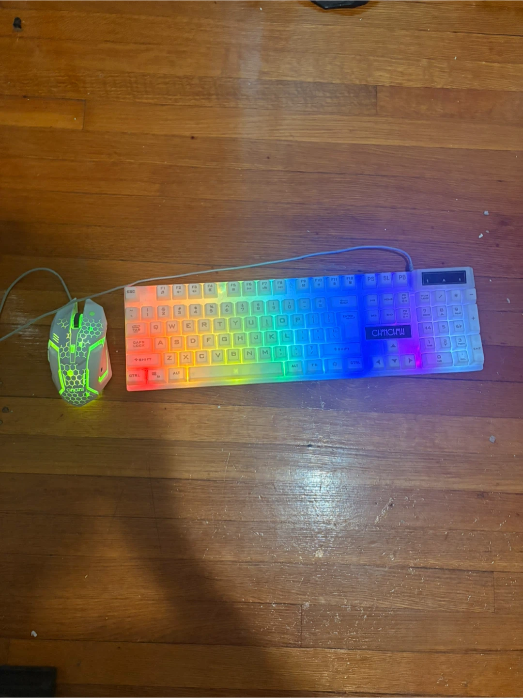 White Gaming Keyboard and Mouse Combo