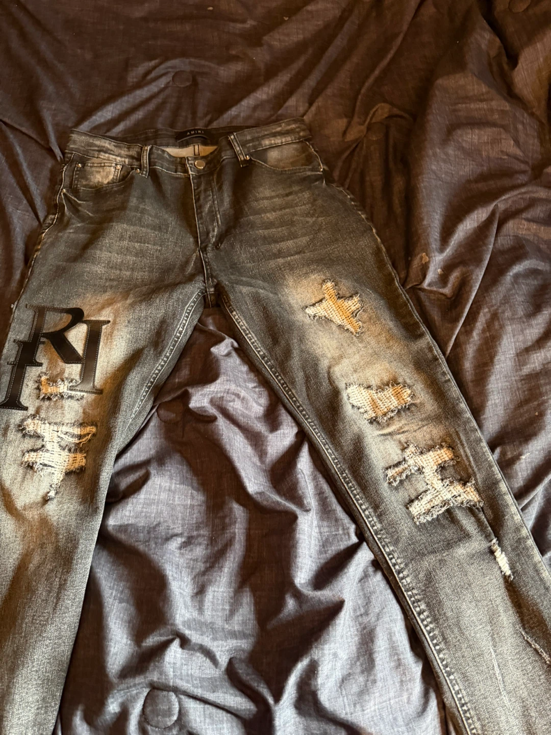 AMIRI Men's Distressed Black Jeans - photo 2