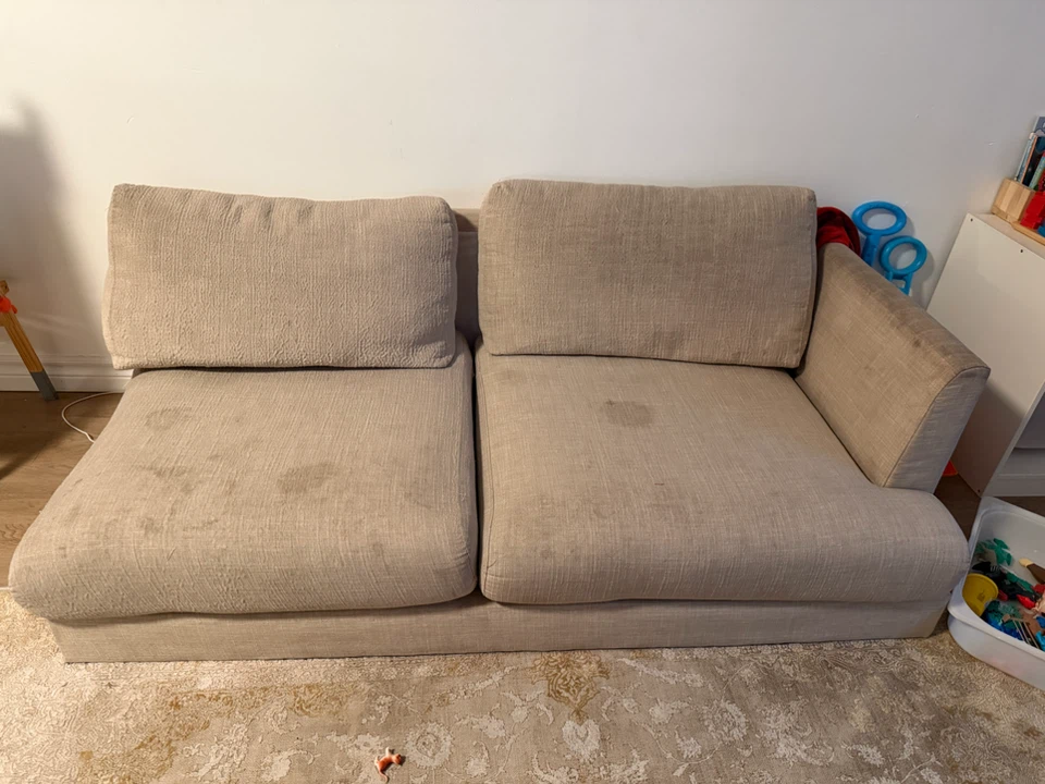 Beige Loveseat Sofa - photo 2