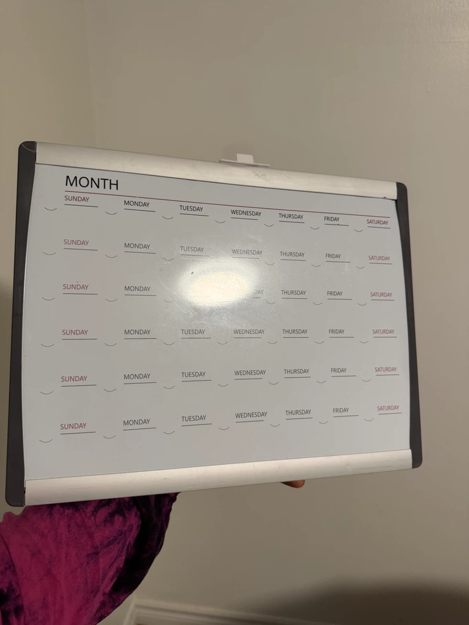 Dry Erase Monthly Calendar Board