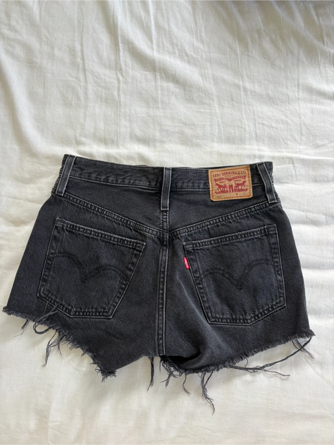 Levi's 501 Black Denim High-Waisted Cutoff Shorts - photo 2