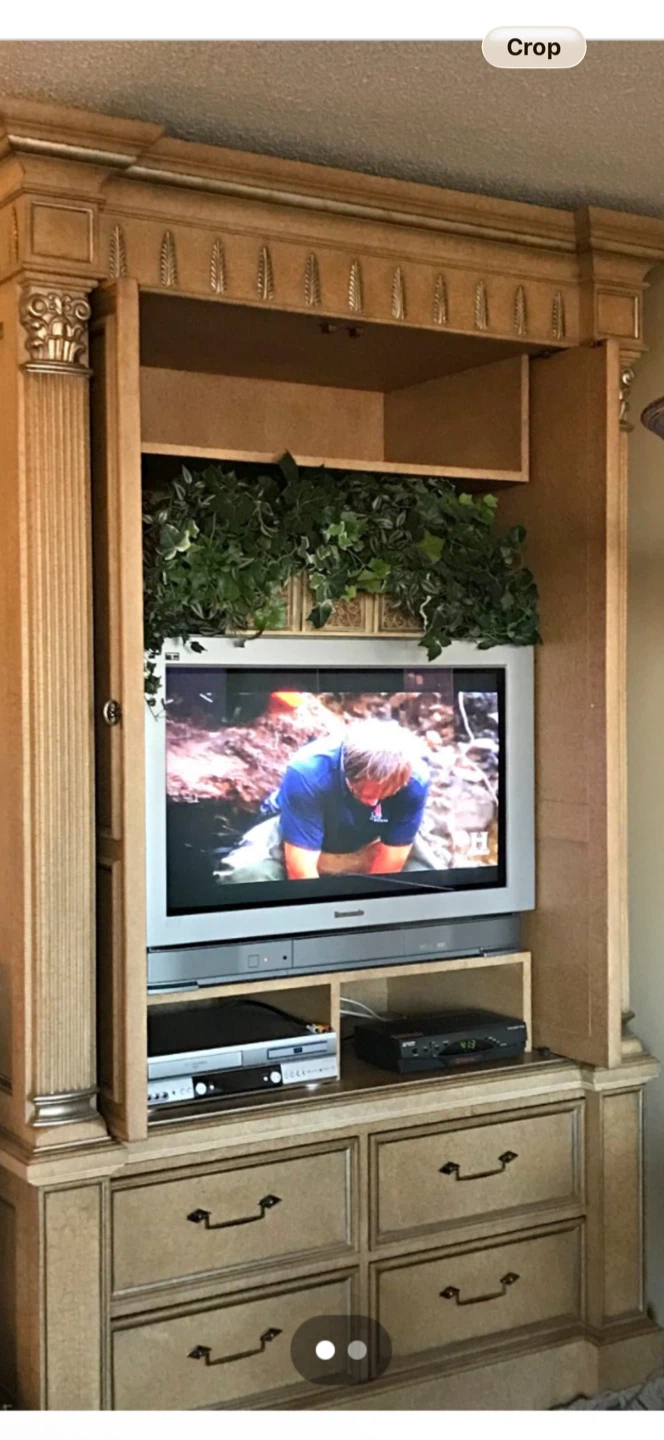Wood Entertainment Unit with Drawers - photo 3