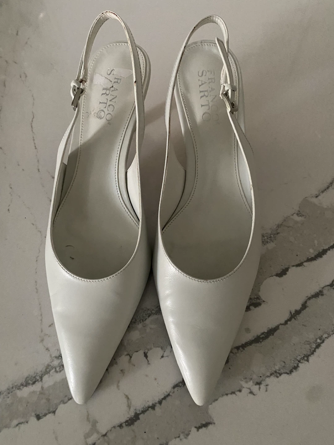 Franco Sarto White Slingback Heels - photo 2