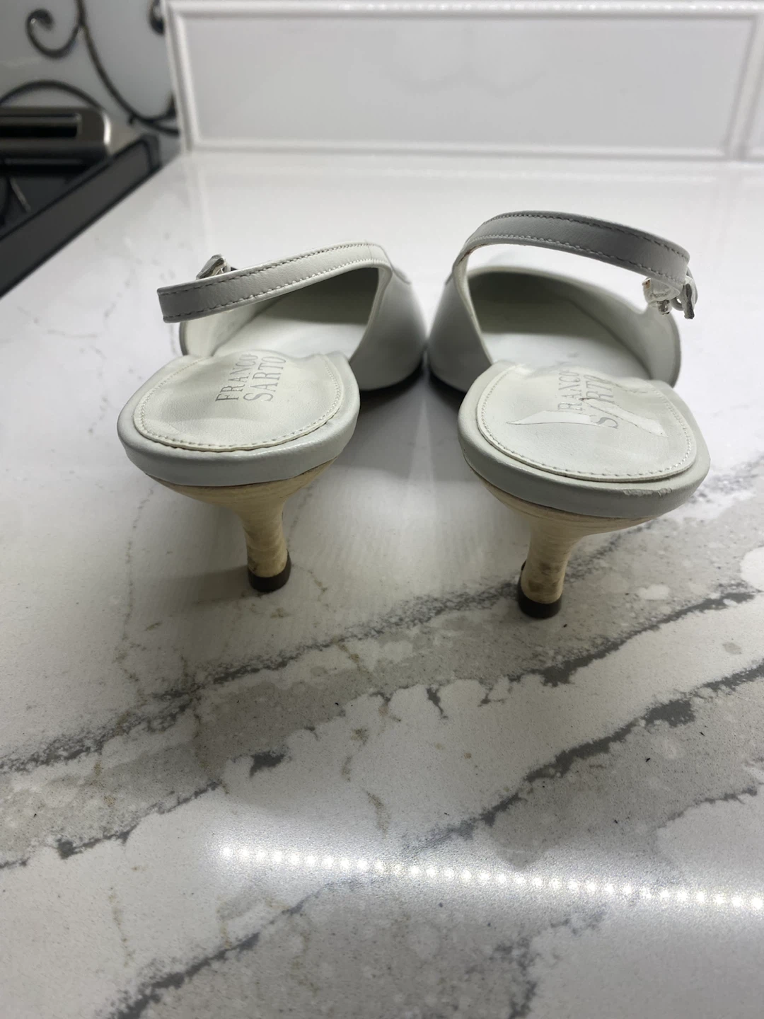Franco Sarto White Slingback Heels - photo 3