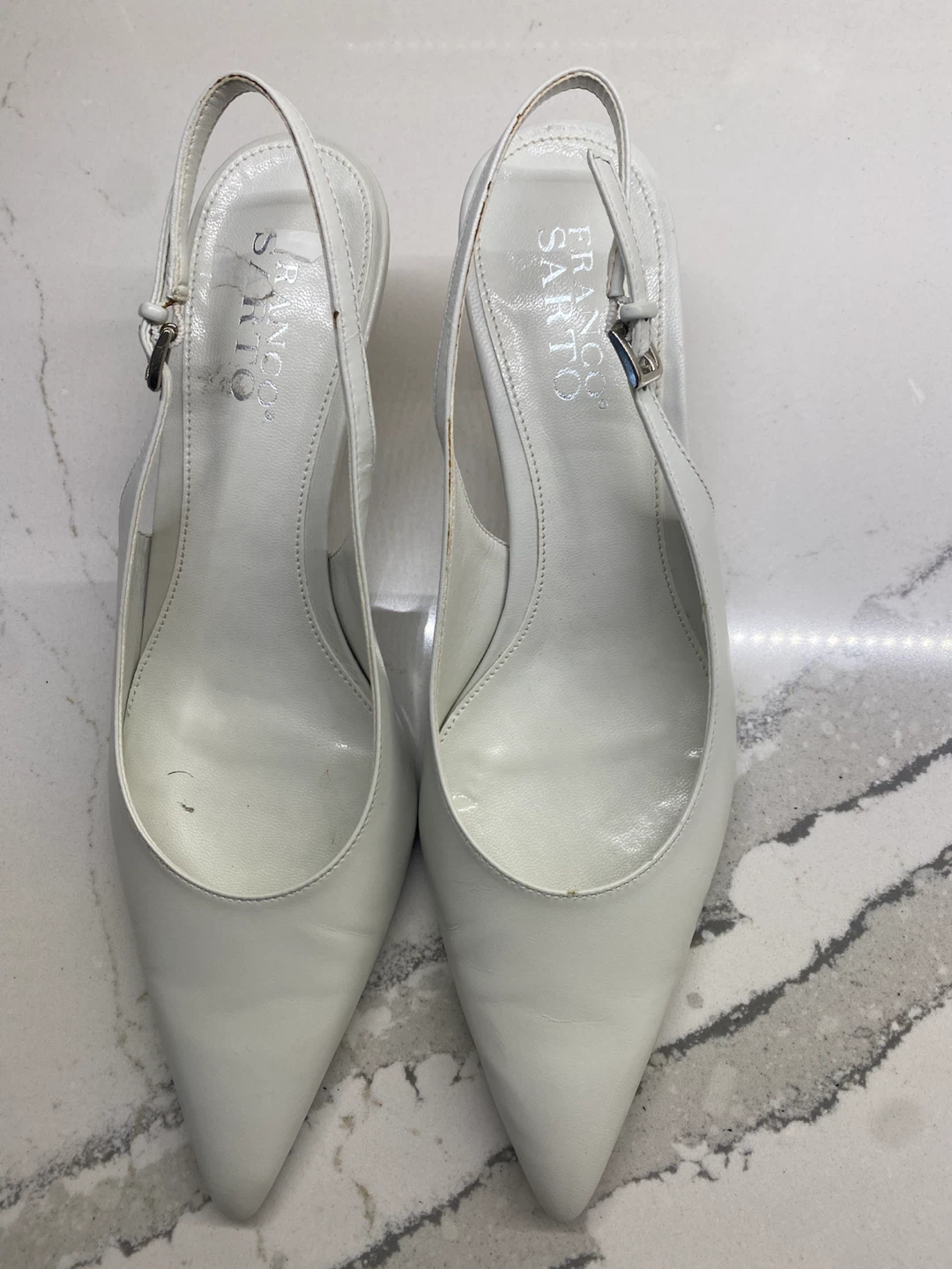 Franco Sarto White Slingback Heels - photo 4