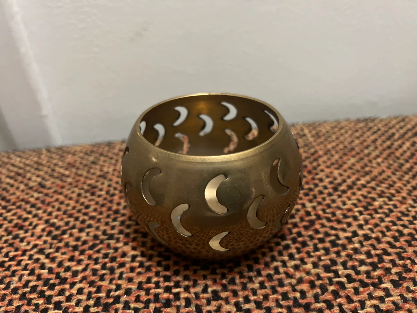 Vintage Brass Cut-out Lantern Holder