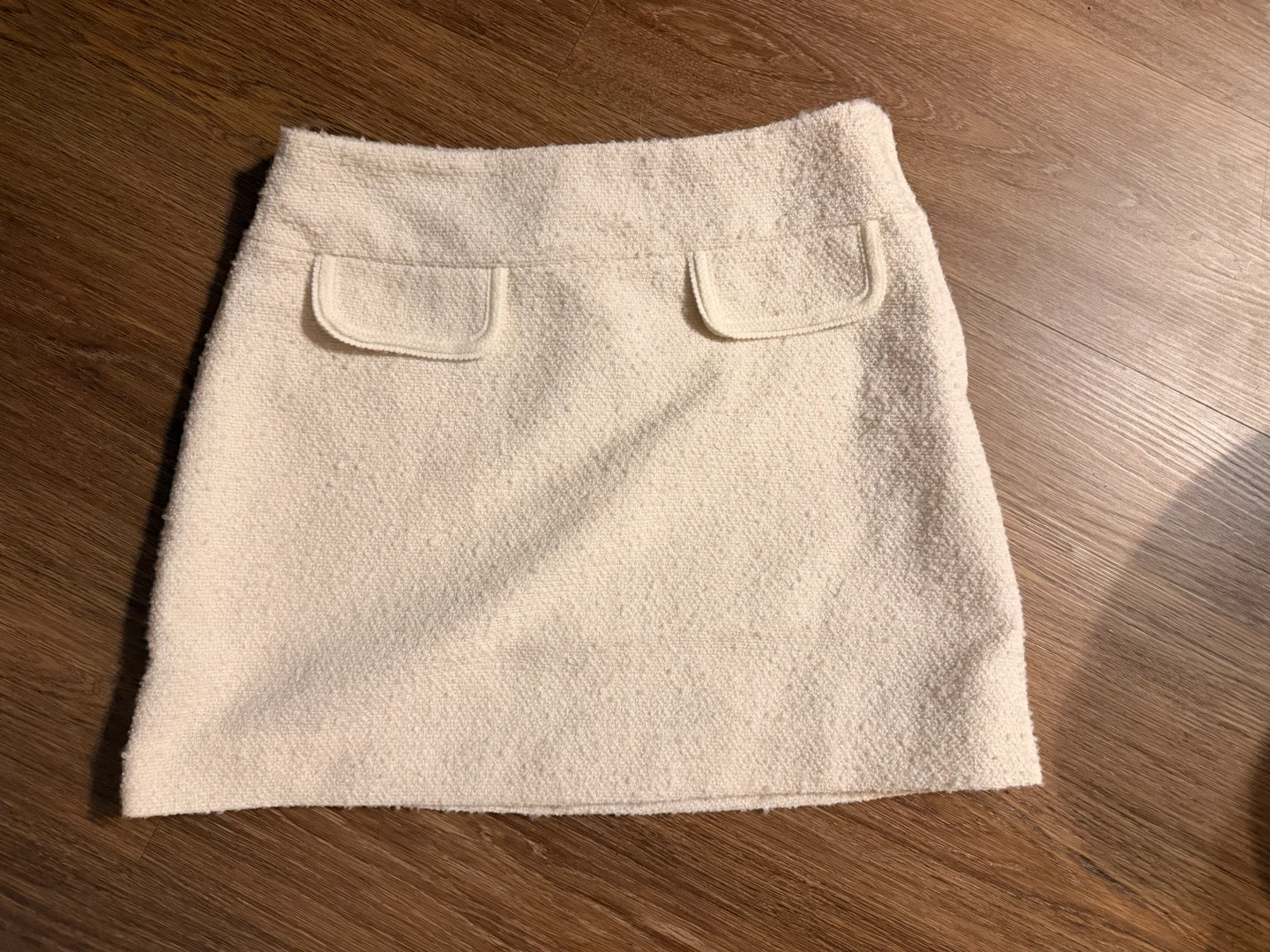 H&M White Tweed Mini Skirt Size 6