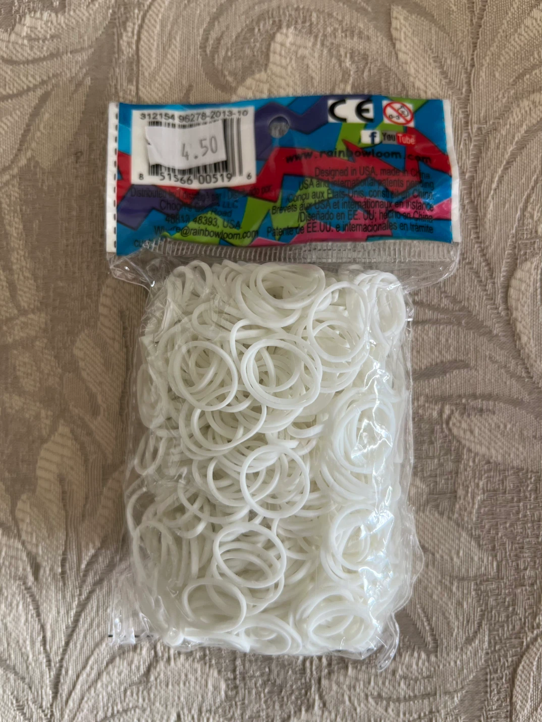Rainbow Loom Glow Rubber Bands - White