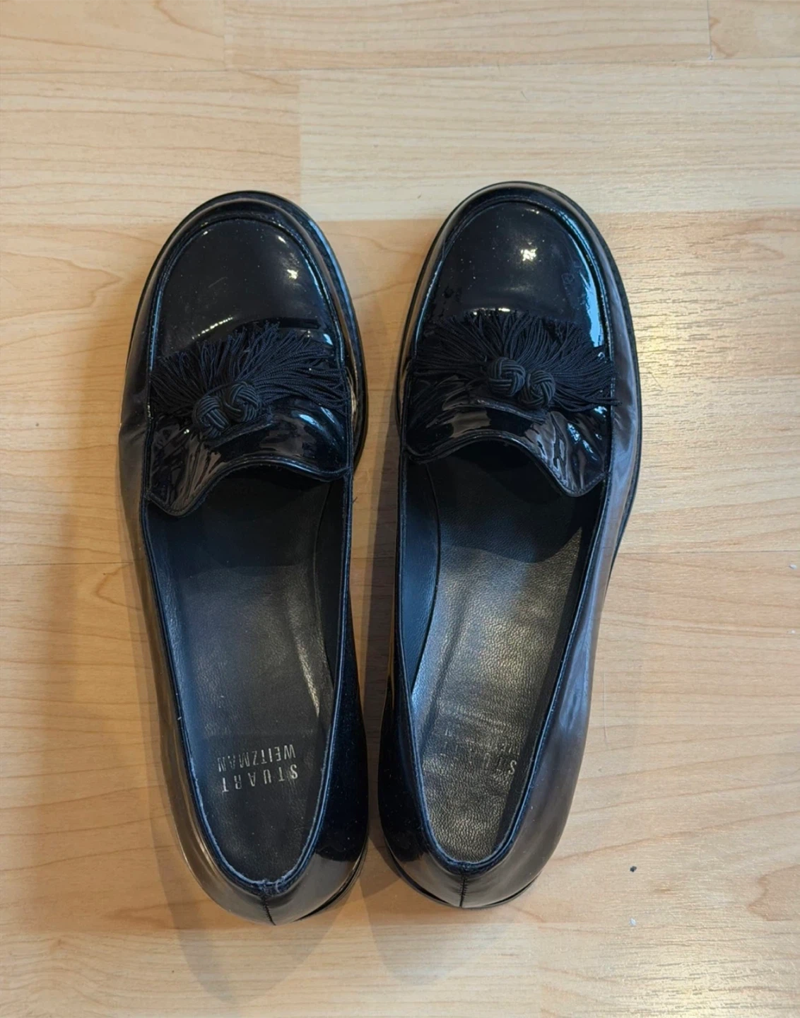 Mint Stuart Weitzman Leather Tassel Loafers Size 7.5 - photo 2