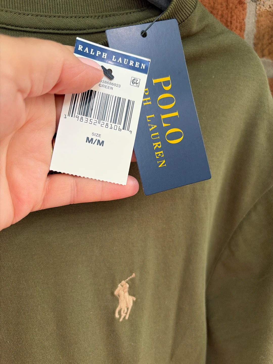 BNWT Polo Ralph Lauren Men's Olive Green T-Shirt - Size M - photo 3