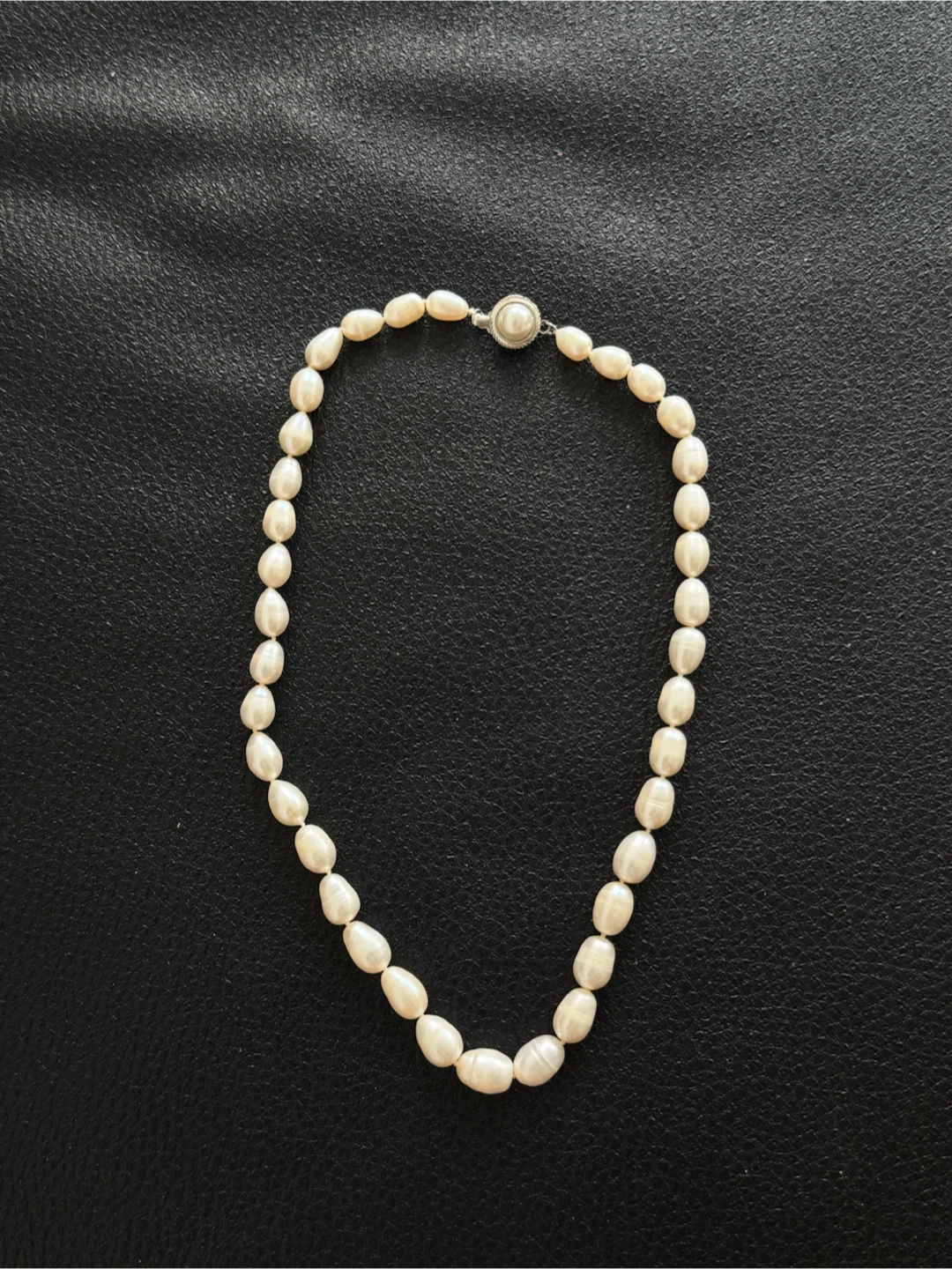 Pearl Necklace with Silver Clasp
