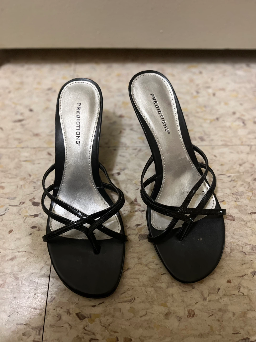 Predictions Black Heeled Sandals Size 7