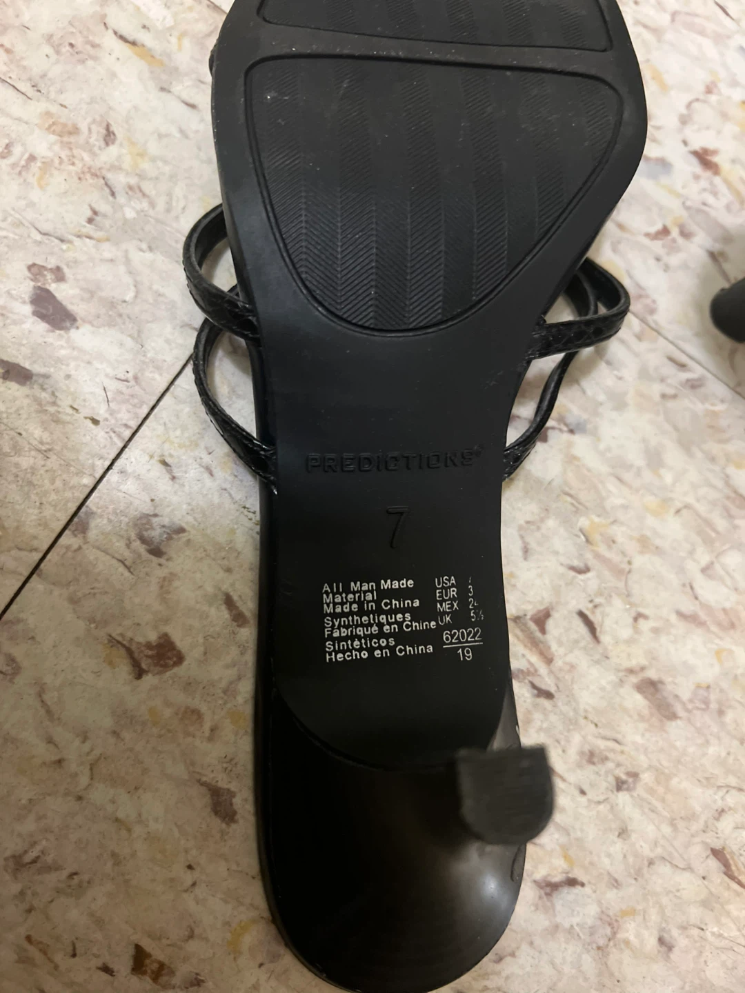 Predictions Black Heeled Sandals Size 7 - photo 3
