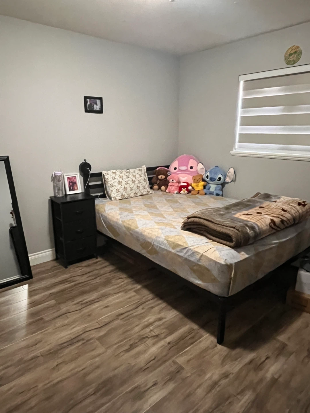 Black Metal Bed Frame with Mattress