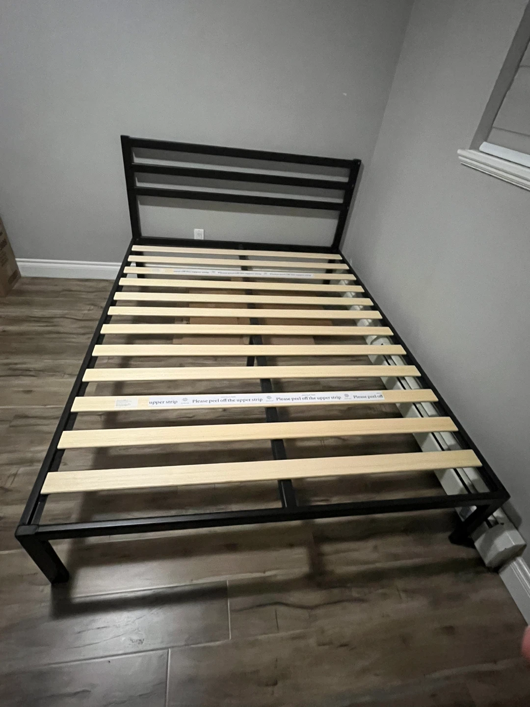 Black Metal Bed Frame with Mattress - photo 4