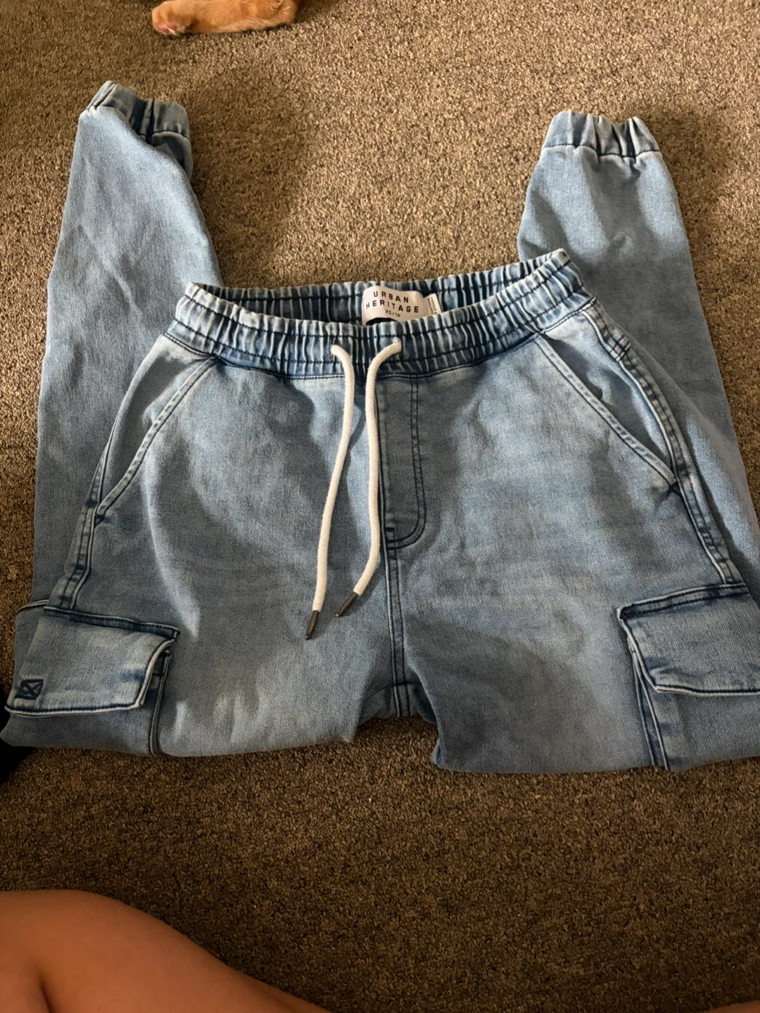 Urban Heritage Denim Cargo Joggers